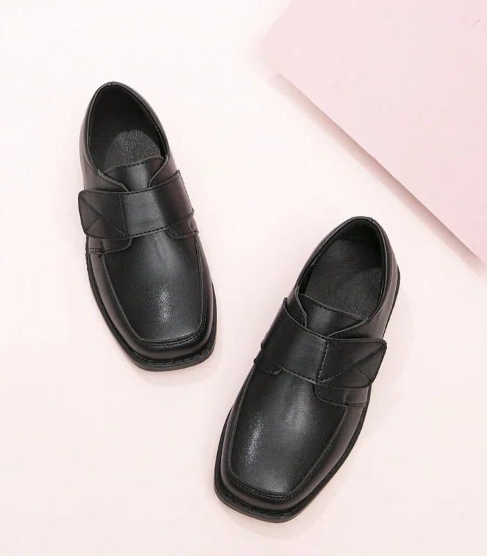 boys retro preppy PU leather shoes