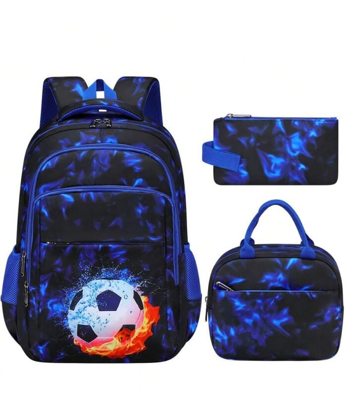 football graphic backpack set