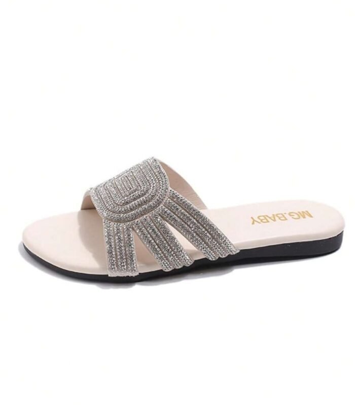 girls’ geometric diamond decor slippers