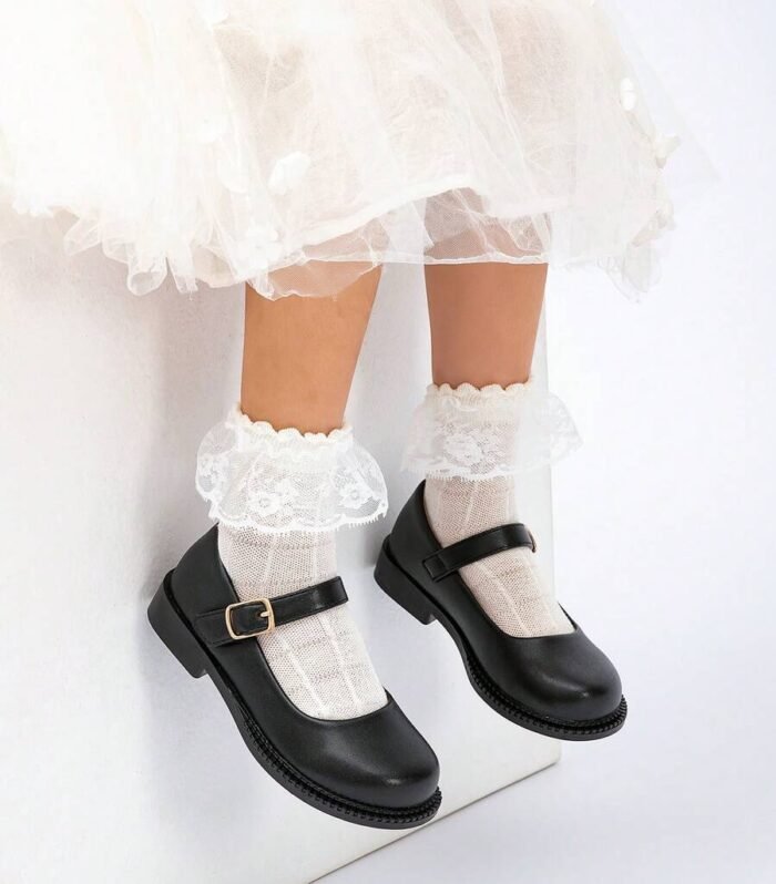 girls bowknot school princess flat shoes
