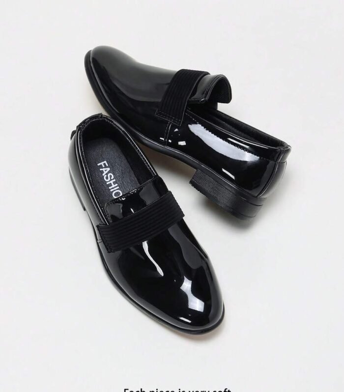 boys striped webbing formal loafers