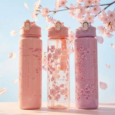 Sakura Pop Up Water Bottle